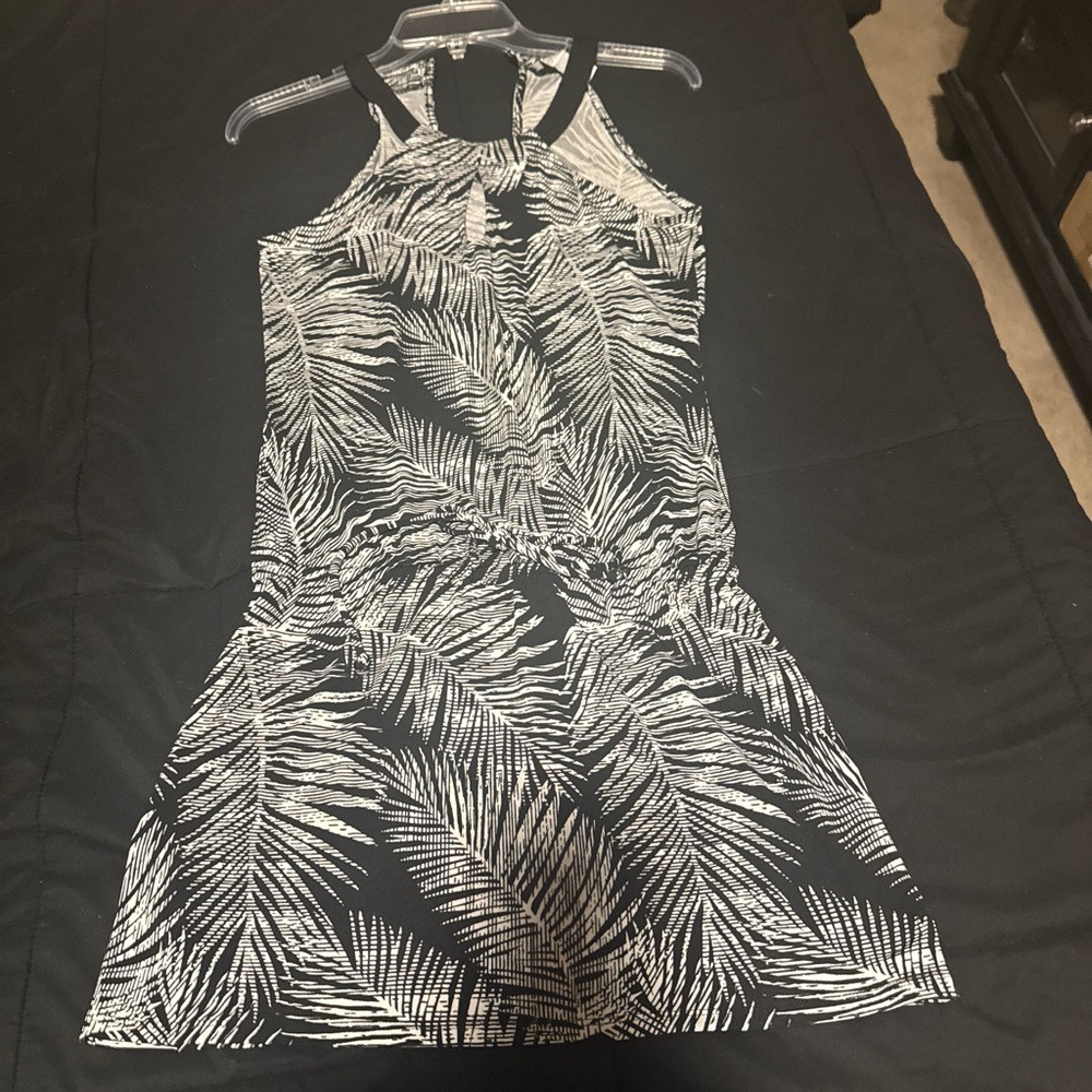 Black and White Patterned Women's Dress.